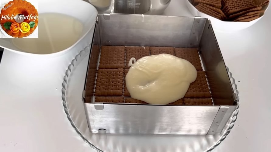 kremalı bisküvili pasta yapılışı